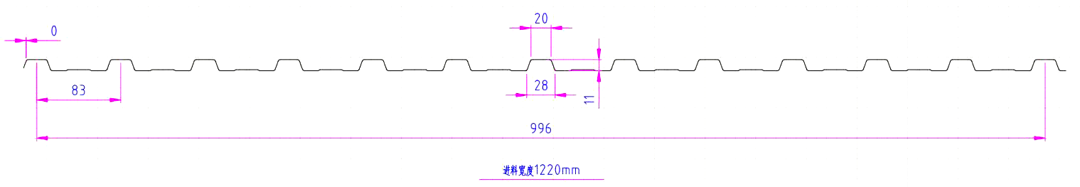 墙板版型，实际进料是1170